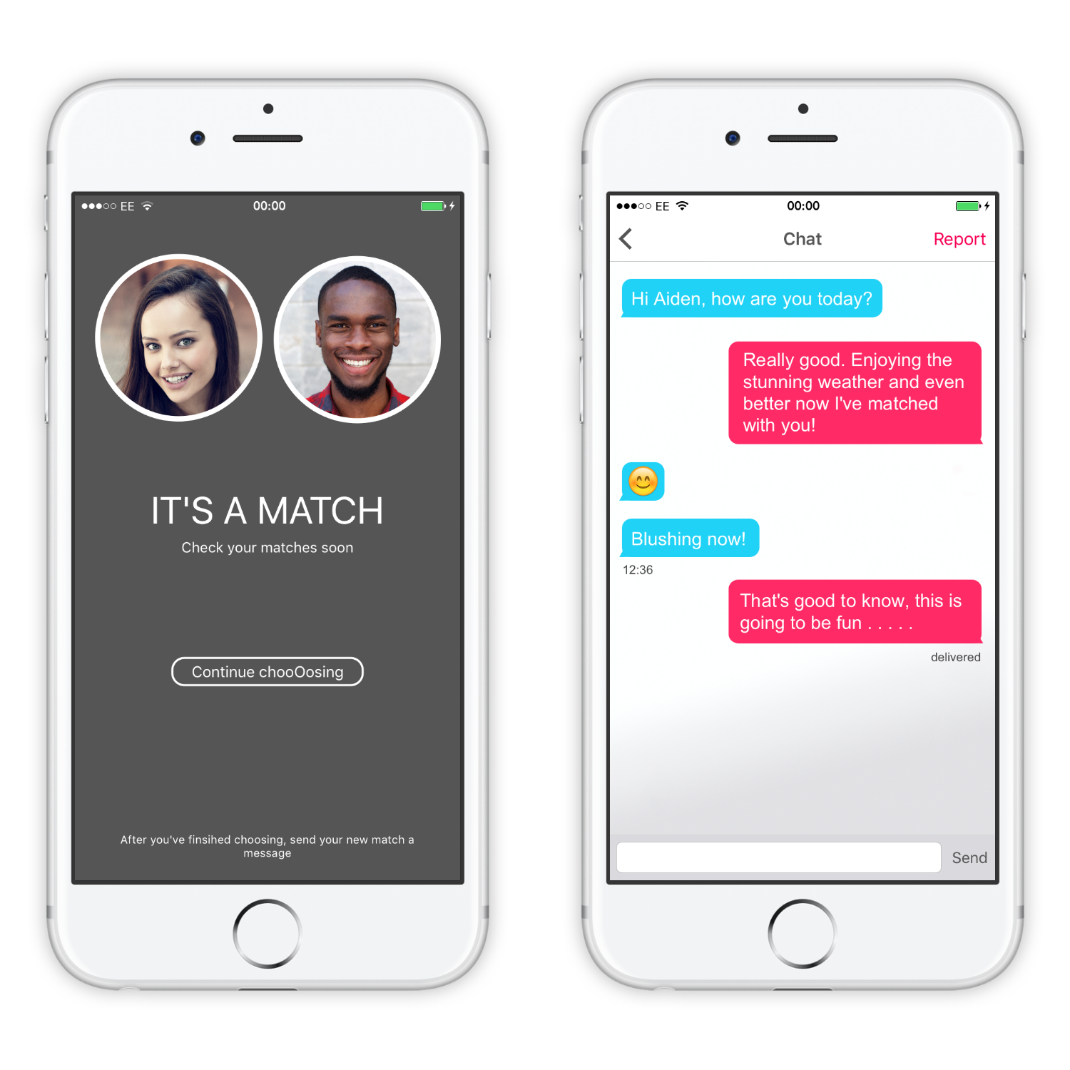 ooOo match and message screenshot